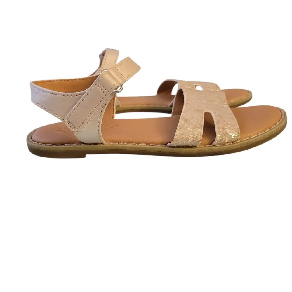 Cat & Jack Glitter Strap Sandals - Beige Pink